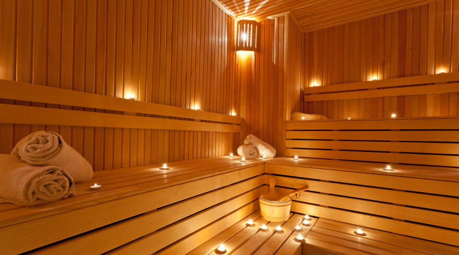 sauna full of lights