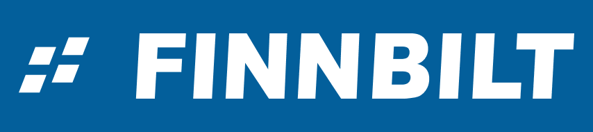 Finnbilt Logo animation white text on blue